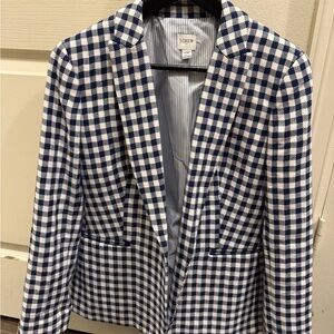 J. Crew Women's one button gingham Blazer 10P